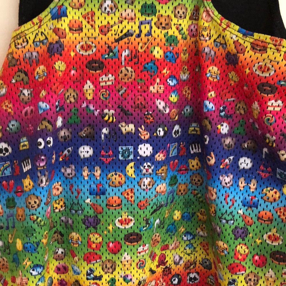 Mesh emoji tank top